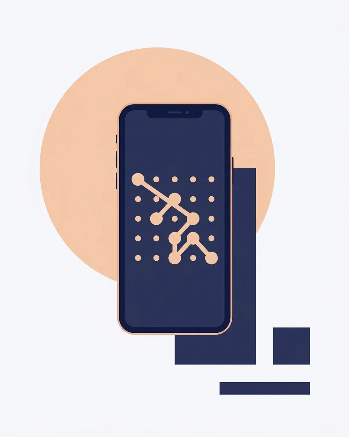 An iPhone showing the Sigil pattern lock screen with a 5 by 5 grid of dots